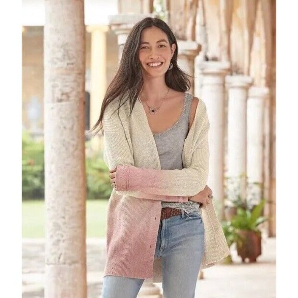 Sundance Sunset Moments Knit Cardigan Dip Dye Boho Cottagecore Heavy Hippie S